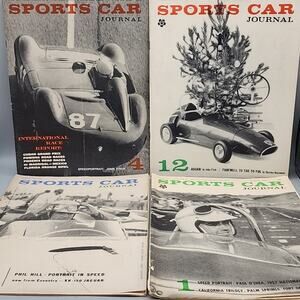 4 Sports Car Vintage Magazines 1950s #1 #4 #8 #12 Journal of CA Sports Car Club